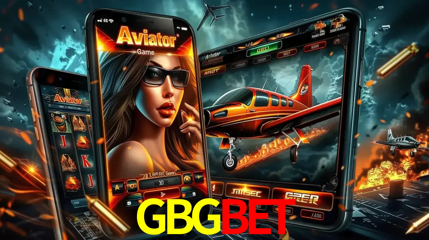 O popular jogo de apostas Aviator exibido em vários celulares e tablets, mostrando a interface emocionante e a ação de voo disponíveis para jogar agora no GBGBET.