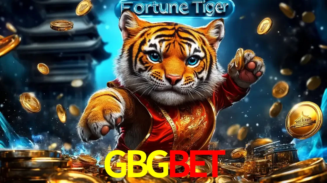 Imagem promocional do jogo de slot Fortune Tiger, com um tigre majestoso em traje tradicional cercado por uma fortuna em moedas de ouro, disponível agora no cassino GBGBET.
